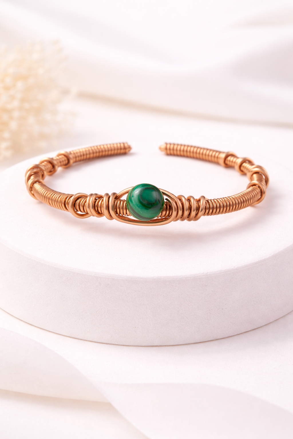 Copper and Malachite Bangle